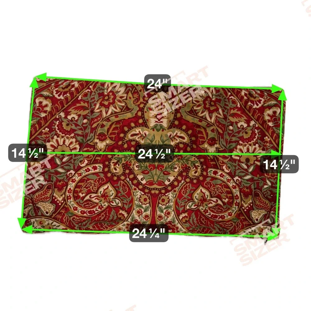 Pottery Barn Rosalie Pillow Cover Red Green‎ Floral Paisley Decorative Accent